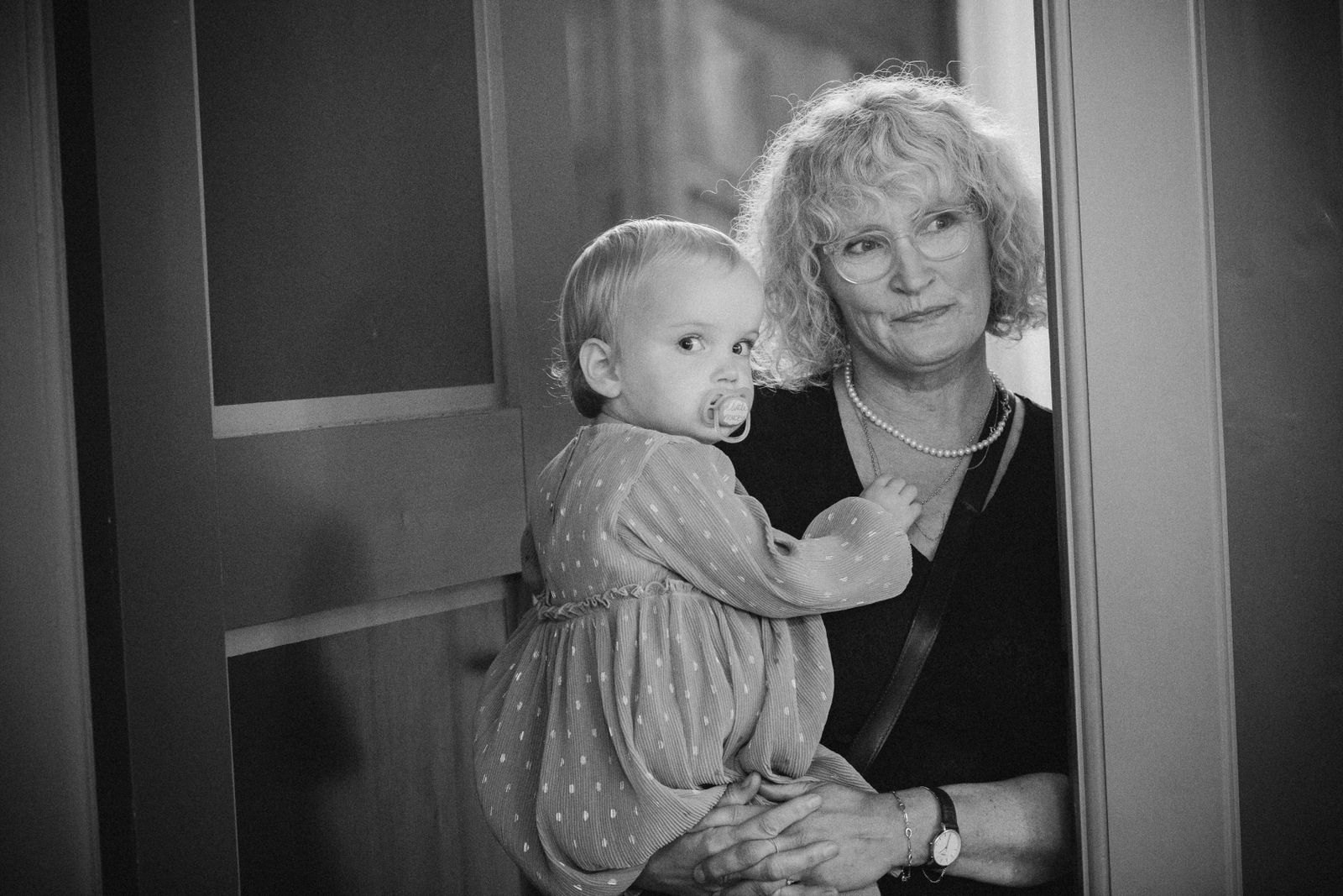 Grandmother holding a baby