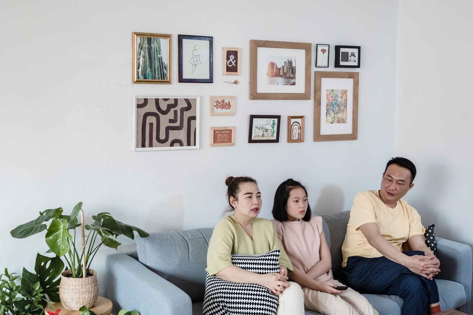 Family spending time together in a living room